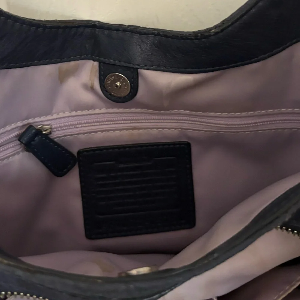 COACH Maggie Shoulder Bag in Navy with Silver Hardware - Picture 8 of 11